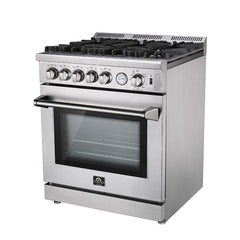 Forno Lseo 30" Gas Range with 5 Burners and Convection Oven - FFSGS6275-30 - The Home Selection