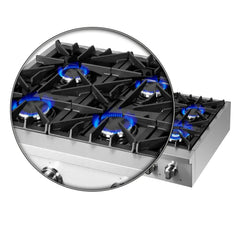 Forno Lseo 36-Inch Gas Range top, 6 Burners, Griddle in Stainless Steel - FCTGS5737-36 - The Home Selection