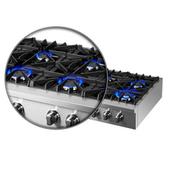 Forno Lseo 48-Inch Gas Range top, 8 Burners, Griddle in Stainless Steel - FCTGS5737-48 - The Home Selection