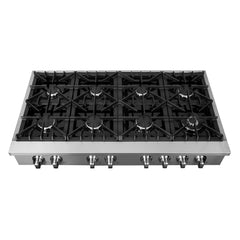 Forno Lseo 48-Inch Gas Range top, 8 Burners, Griddle in Stainless Steel - FCTGS5737-48 - The Home Selection