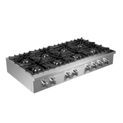 Forno Lseo 48-Inch Gas Range top, 8 Burners, Griddle in Stainless Steel - FCTGS5737-48 - The Home Selection