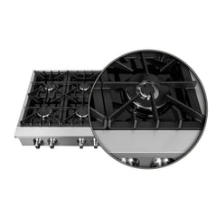 Forno Lseo 48-Inch Gas Range top, 8 Burners, Griddle in Stainless Steel - FCTGS5737-48 - The Home Selection