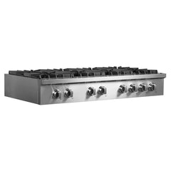 Forno Lseo 48-Inch Gas Range top, 8 Burners, Griddle in Stainless Steel - FCTGS5737-48 - The Home Selection