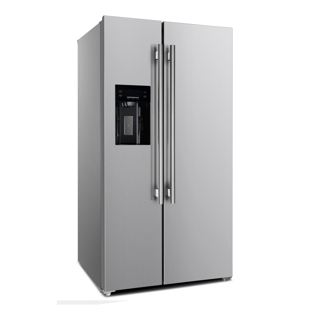 Forno Salerno 36" Side by Side Refrigerator with Decorative Grill - FFRBI1844-36SG - The Home Selection