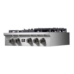 Forno Spezia 30-Inch Gas Cooktop, 4 Burners, Wok Ring and Grill/Griddle in Stainless Steel - FCTGS5751-30 - The Home Selection