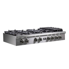 Forno Spezia 48-Inch Cooktop, 8 Burners. Wok Ring and Grill/Griddle in Stainless Steel - FCTGS5751-48 - The Home Selection