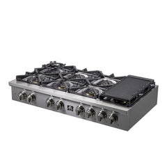 Forno Spezia 48-Inch Cooktop, 8 Burners. Wok Ring and Grill/Griddle in Stainless Steel - FCTGS5751-48 - The Home Selection