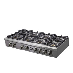 Forno Spezia 48-Inch Cooktop, 8 Burners. Wok Ring and Grill/Griddle in Stainless Steel - FCTGS5751-48 - The Home Selection