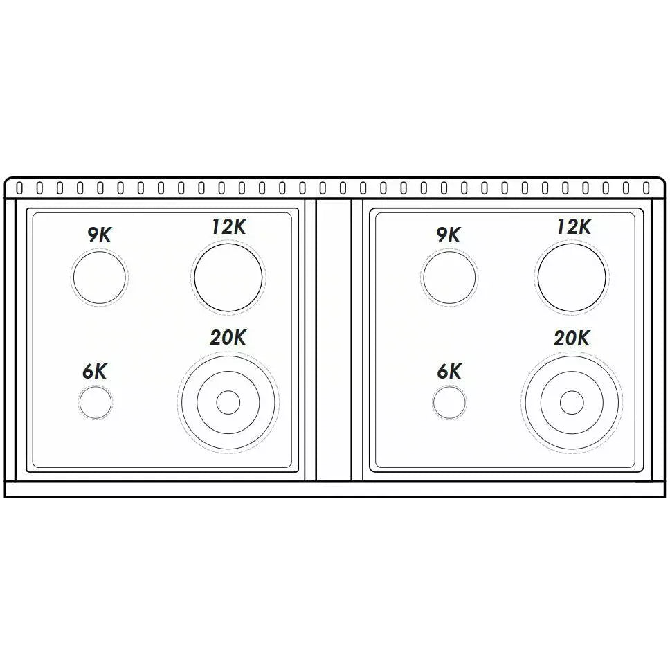 Forte 48" Freestanding All Gas Range - 8 Sealed Italian Made Burners, 5.53 cu. ft. Oven & Griddle - in Stainless Steel With Blue Door And Brass Knob (FGR488BBL4)