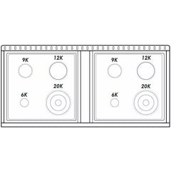 Forte 48" Freestanding All Gas Range - 8 Sealed Italian Made Burners, 5.53 cu. ft. Oven & Griddle - in Stainless Steel With Burgundy Door And Black Knob (FGR488BBG2)