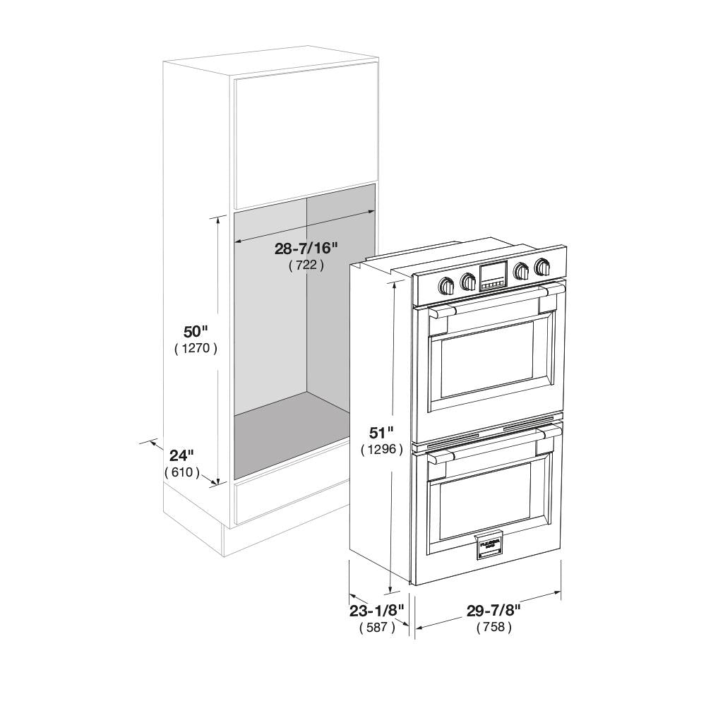 Fulgor Milano 30" Double Electric Wall Oven with 8.2 cu. ft. Capacity, Stainless Steel - F6PDP30S1 - The Home Selection