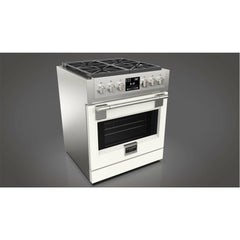Fulgor Milano 30" Freestanding Dual Fuel Pro Range with 4 18,000-BTU Burners, Stainless Steel - F6PDF304S1 - The Home Selection