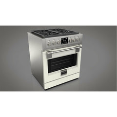 Fulgor Milano 30" Freestanding Dual Fuel Pro Range with 4 18,000-BTU Burners, Stainless Steel - F6PDF304S1 - The Home Selection