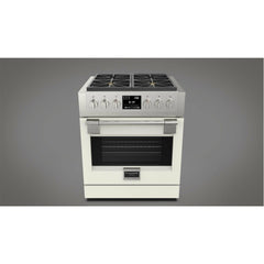 Fulgor Milano 30" Freestanding Dual Fuel Pro Range with 4 18,000-BTU Burners, Stainless Steel - F6PDF304S1 - The Home Selection