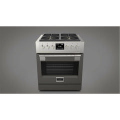Fulgor Milano 30" Freestanding Dual Fuel Pro Range with 4 18,000-BTU Burners, Stainless Steel - F6PDF304S1 - The Home Selection