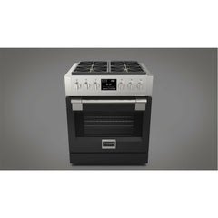Fulgor Milano 30" Freestanding Dual Fuel Pro Range with 4 18,000-BTU Burners, Stainless Steel - F6PDF304S1 - The Home Selection