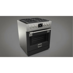 Fulgor Milano 30" Freestanding Dual Fuel Pro Range with 4 18,000-BTU Burners, Stainless Steel - F6PDF304S1 - The Home Selection