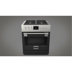 Fulgor Milano 30" Freestanding Dual Fuel Pro Range with 4 18,000-BTU Burners, Stainless Steel - F6PDF304S1 - The Home Selection