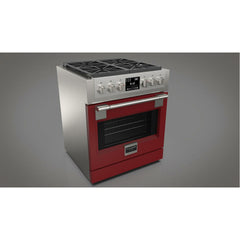 Fulgor Milano 30" Freestanding Dual Fuel Pro Range with 4 18,000-BTU Burners, Stainless Steel - F6PDF304S1 - The Home Selection