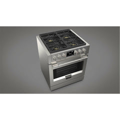 Fulgor Milano 30" Freestanding Dual Fuel Pro Range with 4 18,000-BTU Burners, Stainless Steel - F6PDF304S1 - The Home Selection