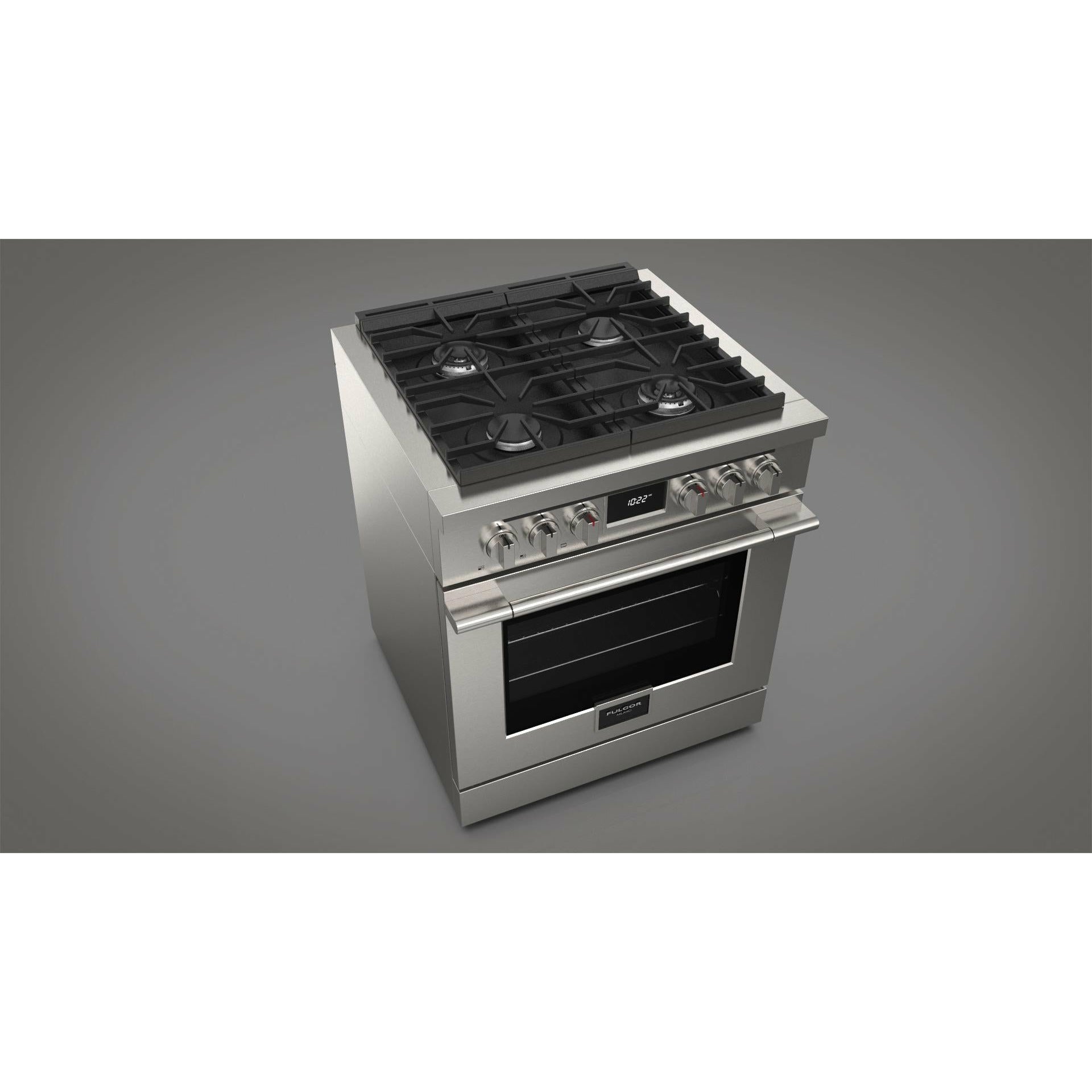 Fulgor Milano 30" Pro-Style Dual Fuel Range with 4 Sealed Burners, 4.4 Cu. Ft. Capacity w/ Stainless Steel - F4PDF304S1 - The Home Selection