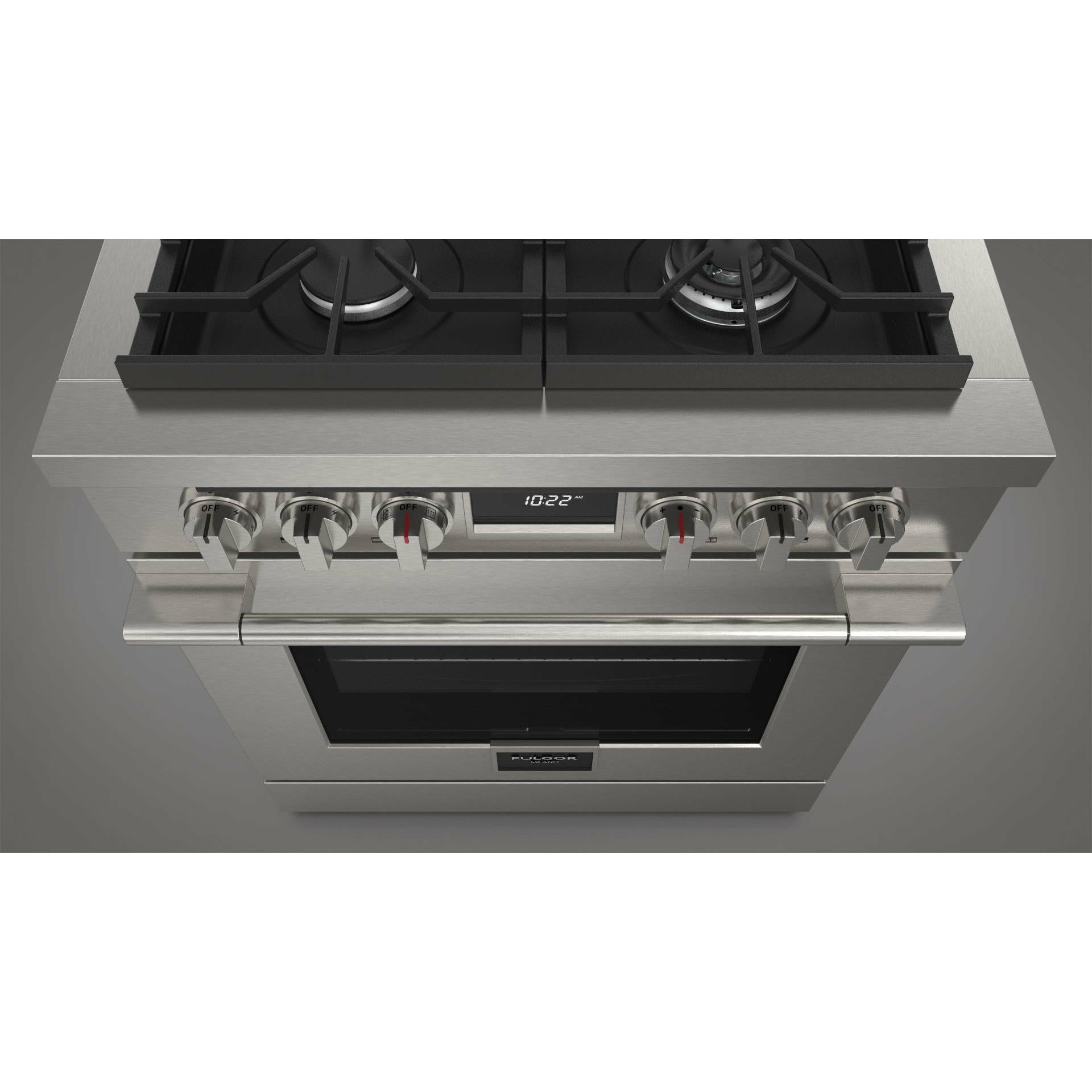 Fulgor Milano 30" Pro-Style Dual Fuel Range with 4 Sealed Burners, 4.4 Cu. Ft. Capacity w/ Stainless Steel - F4PDF304S1 - The Home Selection