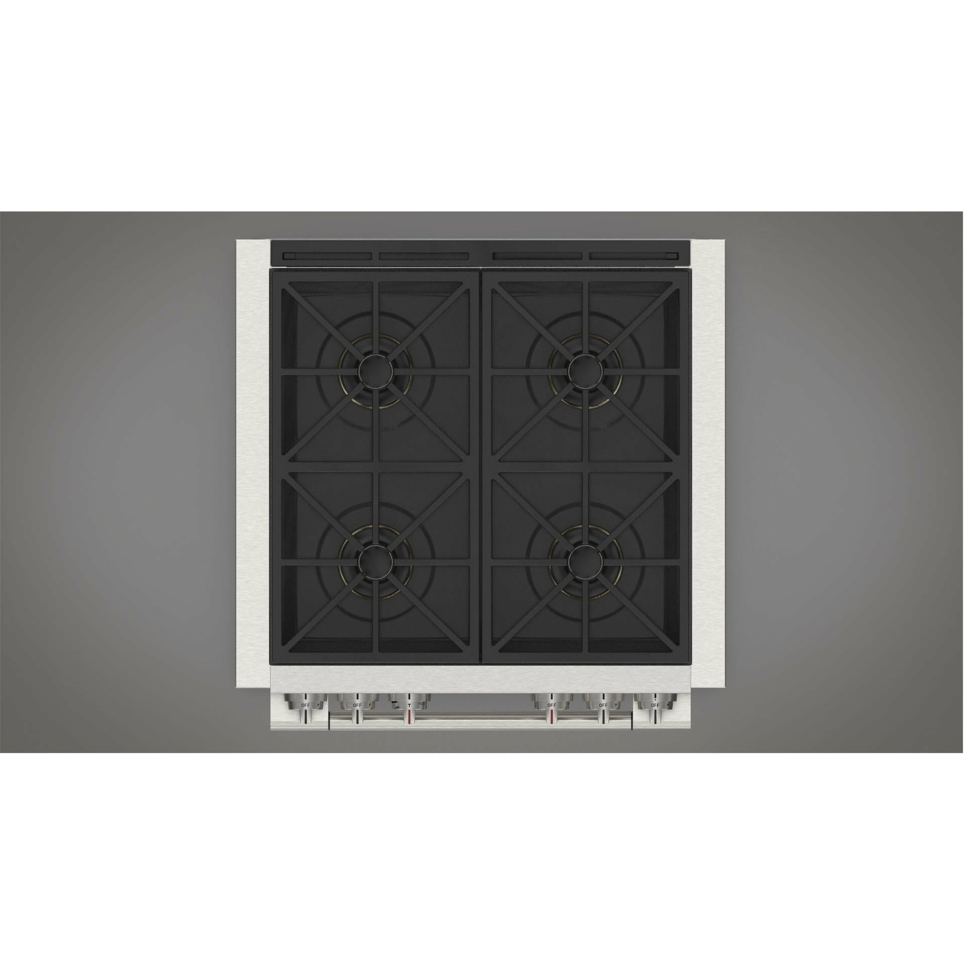 Fulgor Milano 30" Professional All Gas Range with 4 Dual-Flame Burners, 4.4 cu. ft. Capacity w/ Stainless Steel - F6PGR304S2 - The Home Selection