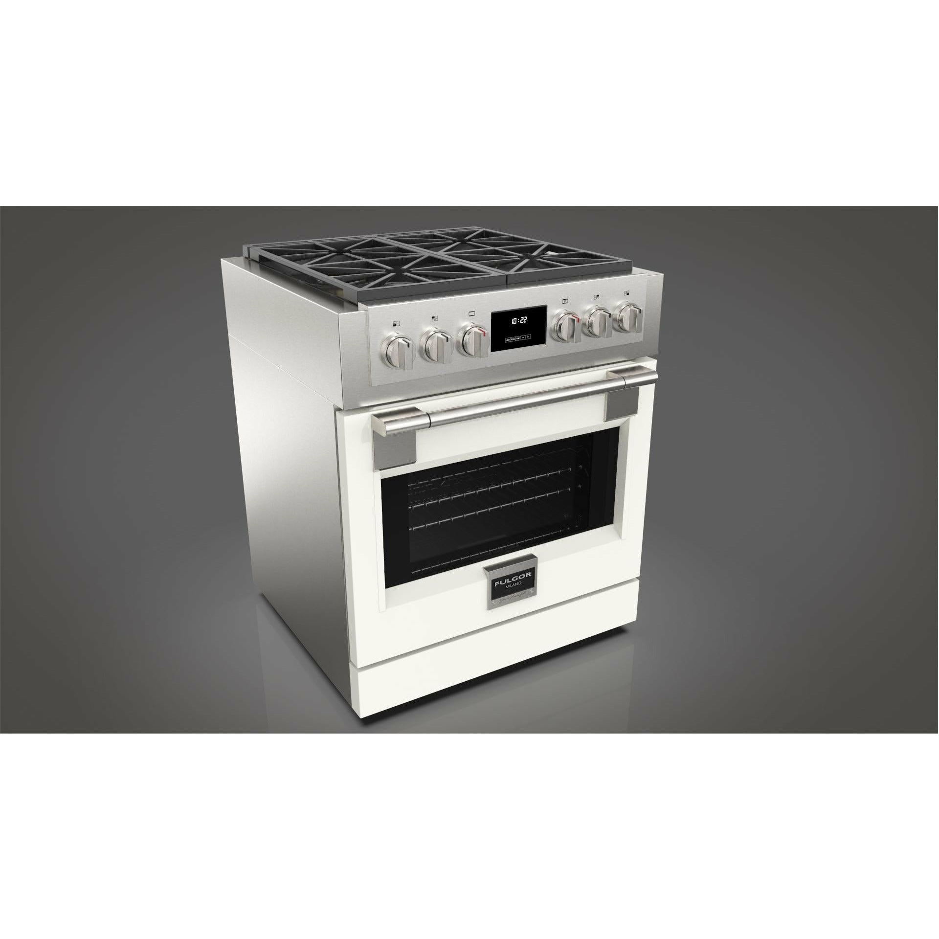 Fulgor Milano 30" Professional All Gas Range with 4 Dual-Flame Burners, 4.4 cu. ft. Capacity w/ Stainless Steel - F6PGR304S2 - The Home Selection