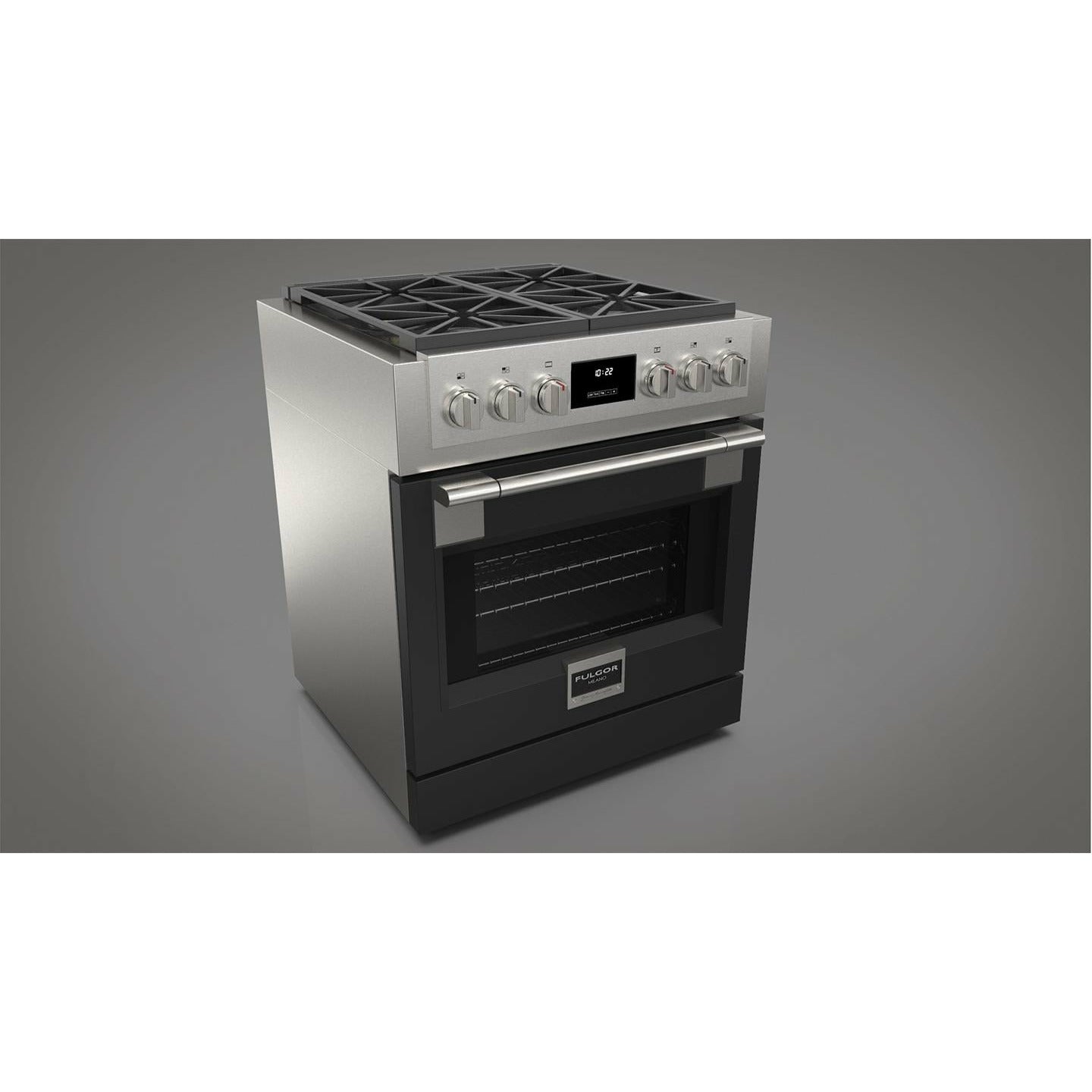 Fulgor Milano 30" Professional All Gas Range with 4 Dual-Flame Burners, 4.4 cu. ft. Capacity w/ Stainless Steel - F6PGR304S2 - The Home Selection