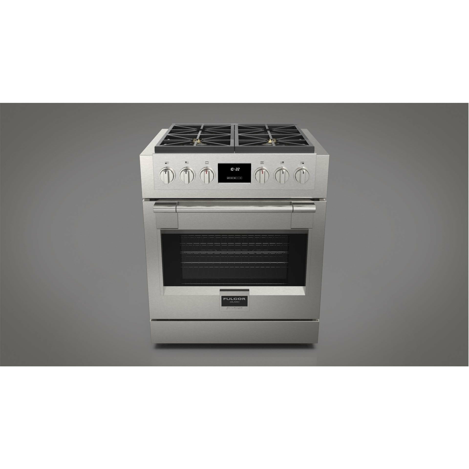 Fulgor Milano 30" Professional All Gas Range with 4 Dual-Flame Burners, 4.4 cu. ft. Capacity w/ Stainless Steel - F6PGR304S2 - The Home Selection