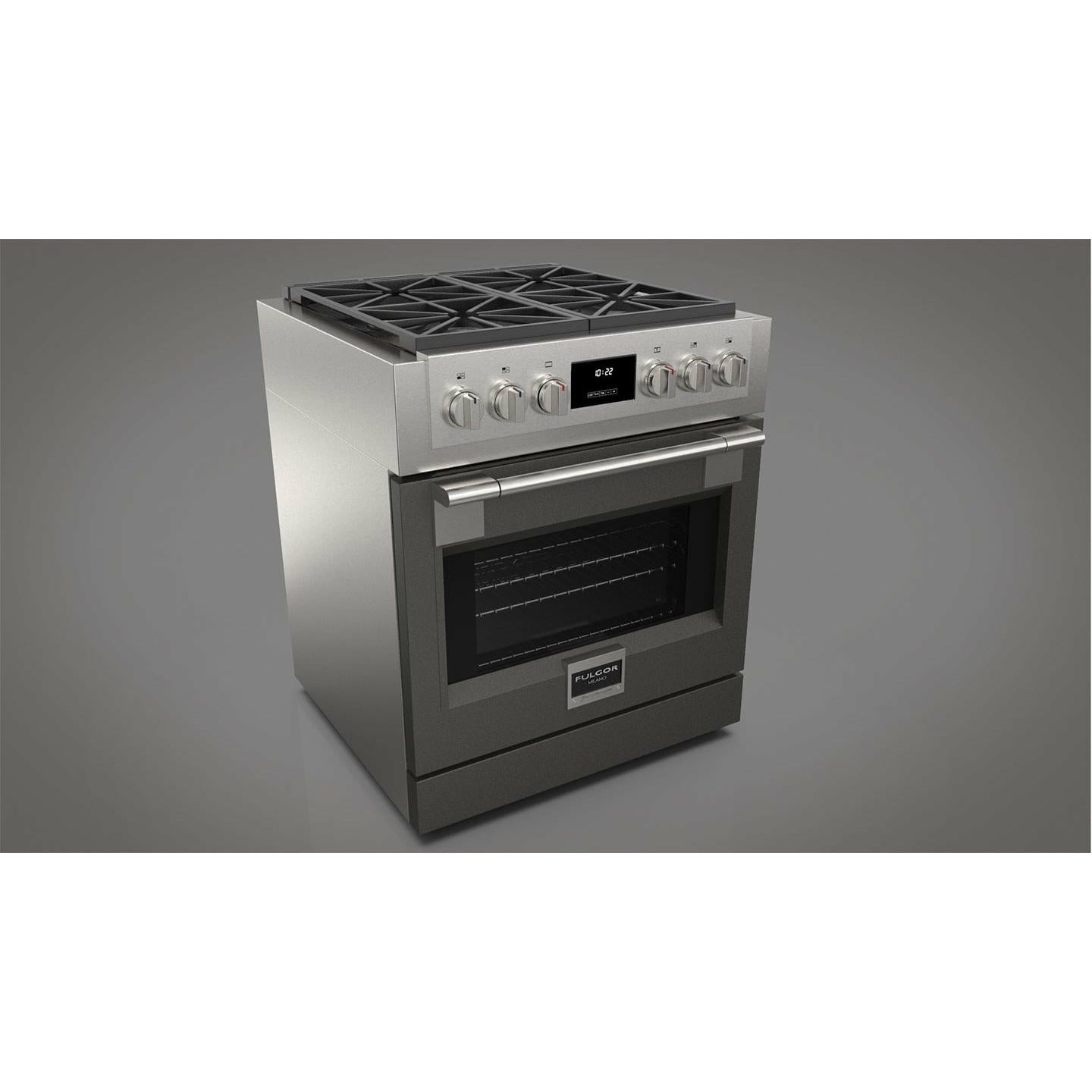 Fulgor Milano 30" Professional All Gas Range with 4 Dual-Flame Burners, 4.4 cu. ft. Capacity w/ Stainless Steel - F6PGR304S2 - The Home Selection