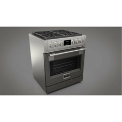 Fulgor Milano 30" Professional All Gas Range with 4 Dual-Flame Burners, 4.4 cu. ft. Capacity w/ Stainless Steel - F6PGR304S2 - The Home Selection