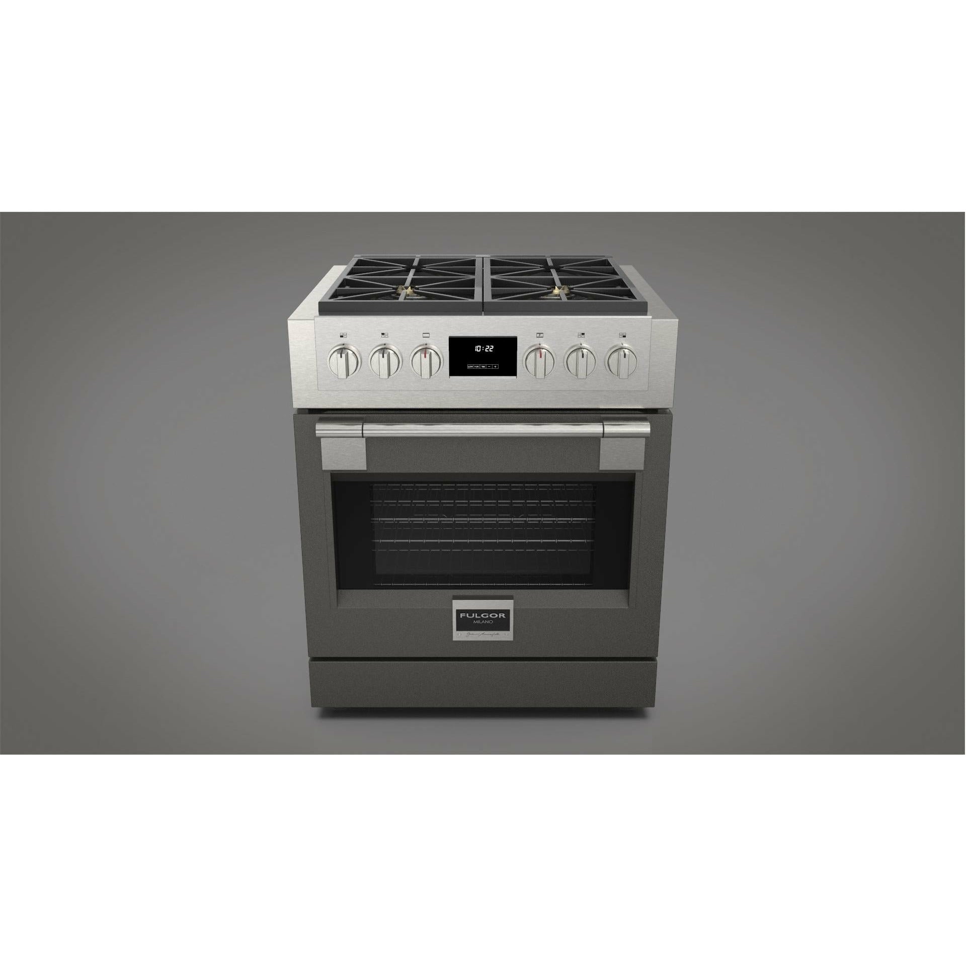 Fulgor Milano 30" Professional All Gas Range with 4 Dual-Flame Burners, 4.4 cu. ft. Capacity w/ Stainless Steel - F6PGR304S2 - The Home Selection