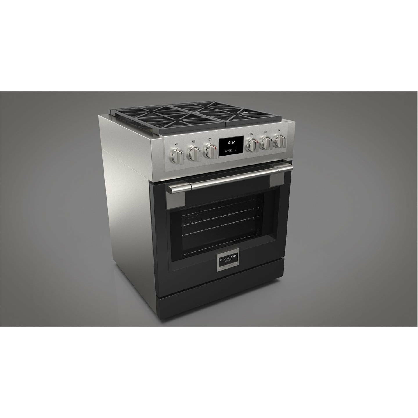 Fulgor Milano 30" Professional All Gas Range with 4 Dual-Flame Burners, 4.4 cu. ft. Capacity w/ Stainless Steel - F6PGR304S2 - The Home Selection
