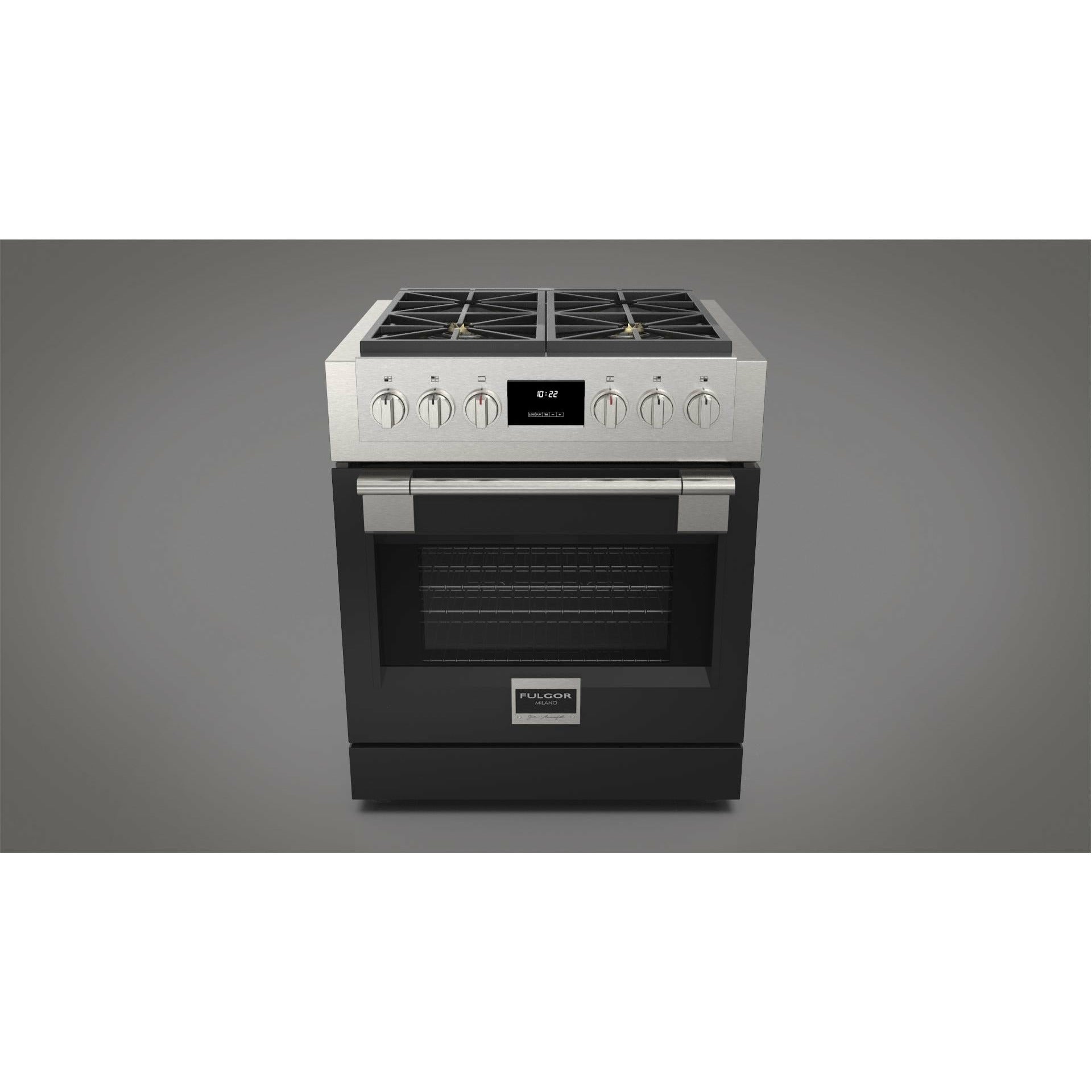 Fulgor Milano 30" Professional All Gas Range with 4 Dual-Flame Burners, 4.4 cu. ft. Capacity w/ Stainless Steel - F6PGR304S2 - The Home Selection