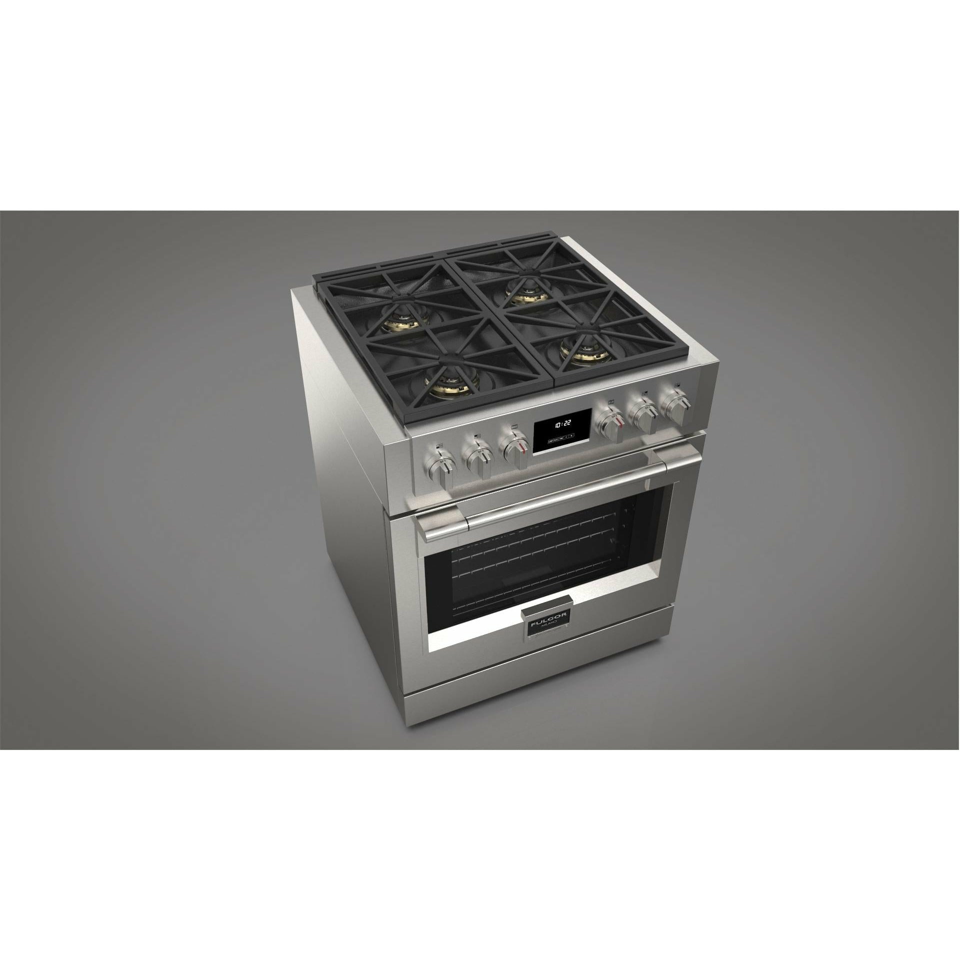 Fulgor Milano 30" Professional All Gas Range with 4 Dual-Flame Burners, 4.4 cu. ft. Capacity w/ Stainless Steel - F6PGR304S2 - The Home Selection