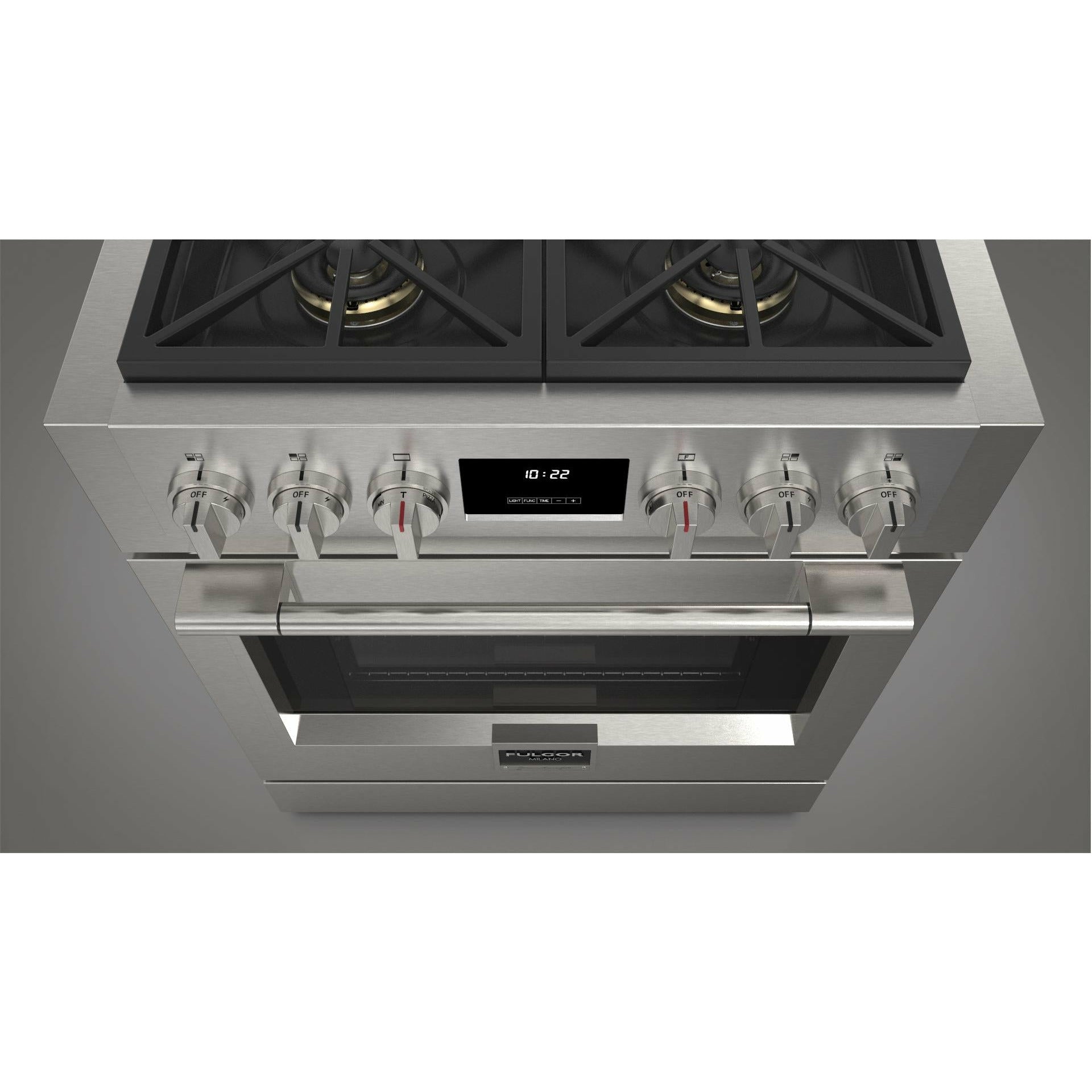 Fulgor Milano 30" Professional All Gas Range with 4 Dual-Flame Burners, 4.4 cu. ft. Capacity w/ Stainless Steel - F6PGR304S2 - The Home Selection