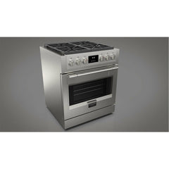Fulgor Milano 30" Professional All Gas Range with 4 Dual-Flame Burners, 4.4 cu. ft. Capacity w/ Stainless Steel - F6PGR304S2 - The Home Selection