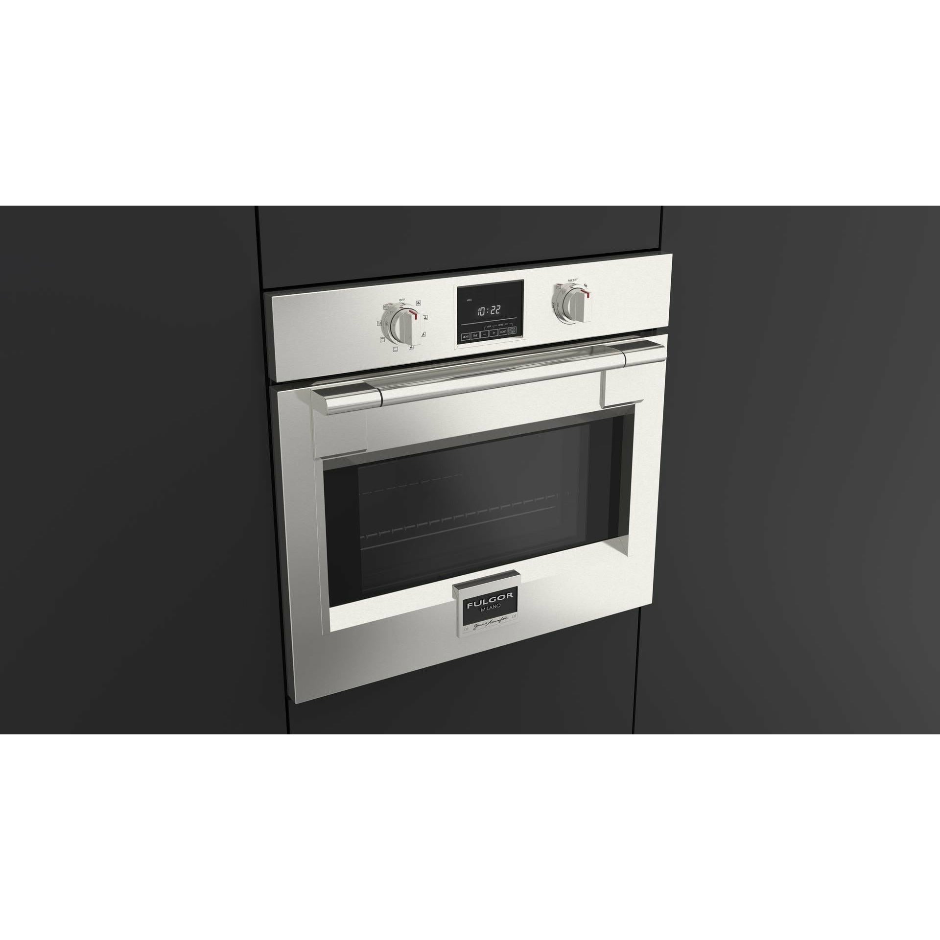 Fulgor Milano 30" Single Electric Wall Oven with 4.4 cu. ft. Gross Capacity, Stainless Steel - F6PSP30S1 - The Home Selection