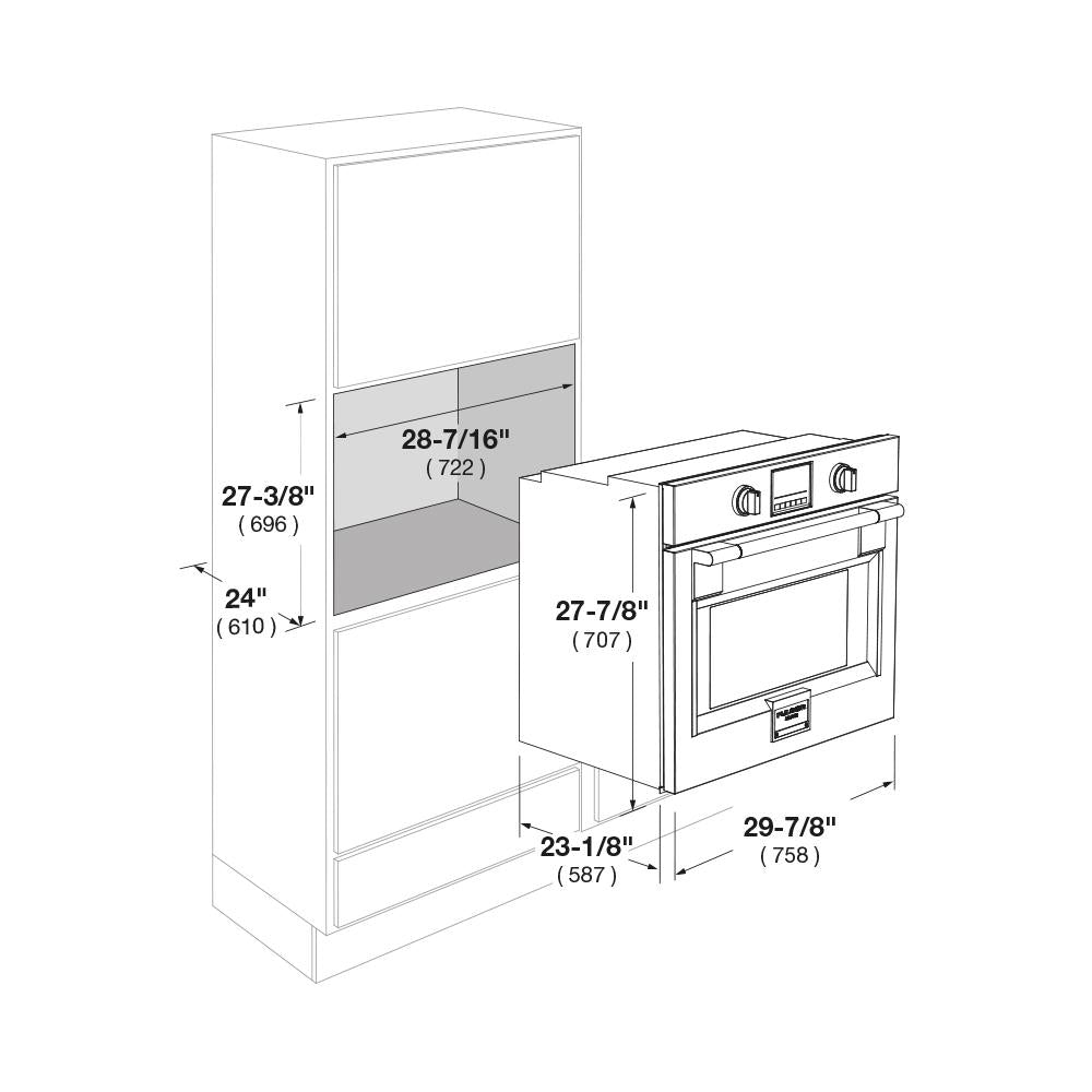 Fulgor Milano 30" Single Electric Wall Oven with 4.4 cu. ft. Gross Capacity, Stainless Steel - F6PSP30S1 - The Home Selection