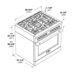 Fulgor Milano 36" Freestanding All Gas Range with 3 Duel Flame Burners, Stainless Steel - F4PGR366S2 - The Home Selection