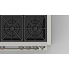 Fulgor Milano 36" Freestanding Dual Pro Fuel Range with Four 18,000 BTU Burners, Stainless Steel - F6PDF366S1 - The Home Selection