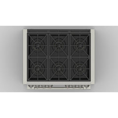Fulgor Milano 36" Freestanding Dual Pro Fuel Range with Four 18,000 BTU Burners, Stainless Steel - F6PDF366S1 - The Home Selection
