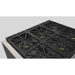 Fulgor Milano 36" Freestanding Dual Pro Fuel Range with Four 18,000 BTU Burners, Stainless Steel - F6PDF366S1 - The Home Selection