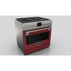 Fulgor Milano 36" Freestanding Dual Pro Fuel Range with Four 18,000 BTU Burners, Stainless Steel - F6PDF366S1 - The Home Selection