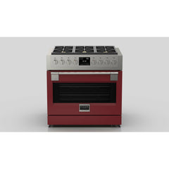 Fulgor Milano 36" Freestanding Dual Pro Fuel Range with Four 18,000 BTU Burners, Stainless Steel - F6PDF366S1 - The Home Selection