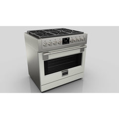 Fulgor Milano 36" Freestanding Dual Pro Fuel Range with Four 18,000 BTU Burners, Stainless Steel - F6PDF366S1 - The Home Selection