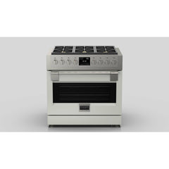 Fulgor Milano 36" Freestanding Dual Pro Fuel Range with Four 18,000 BTU Burners, Stainless Steel - F6PDF366S1 - The Home Selection