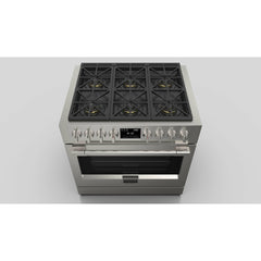 Fulgor Milano 36" Freestanding Dual Pro Fuel Range with Four 18,000 BTU Burners, Stainless Steel - F6PDF366S1 - The Home Selection