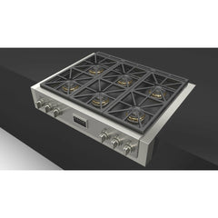 Fulgor Milano 36" Gas Rangetop with 6 Sealed Dual Flame 18,000 BTU Burners, Stainless Steel - F6GRT366S1 - The Home Selection